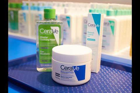 CeraVe moisturising cream, micellar water and cleansing gel at Covent Garden pop-up